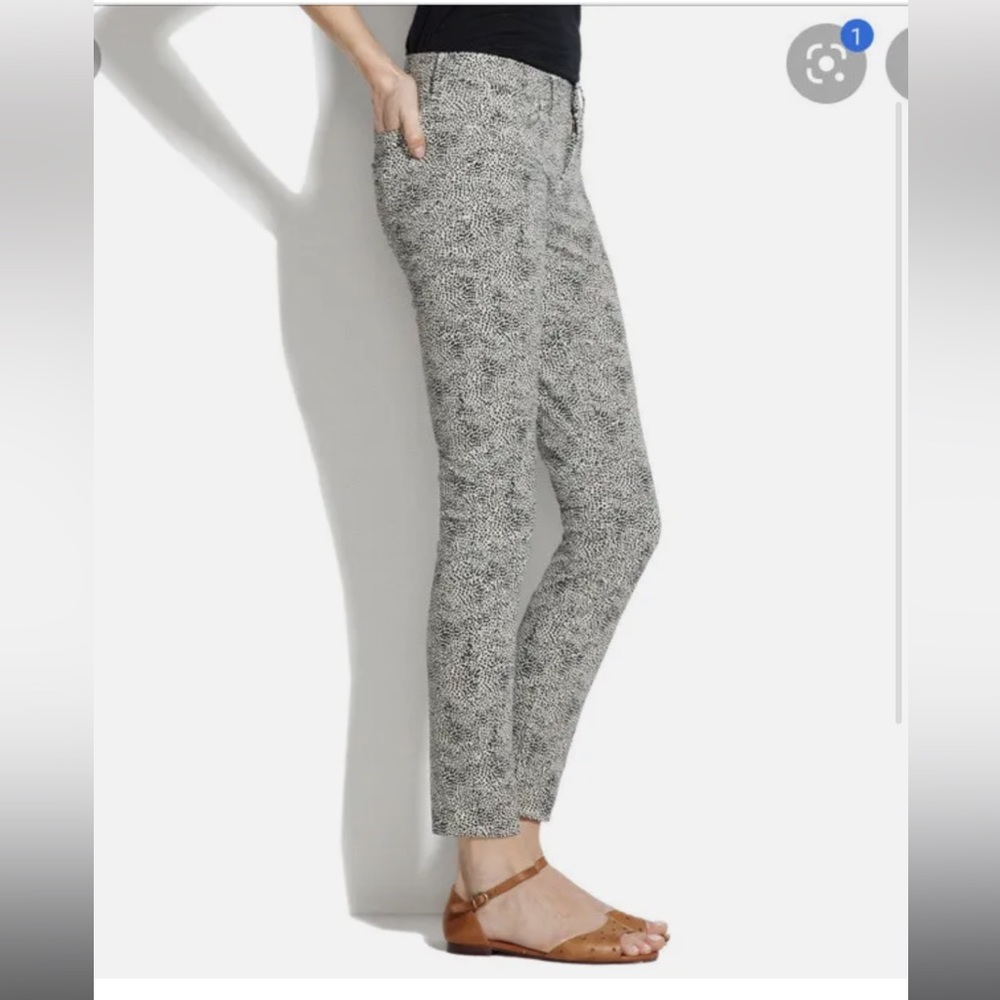 Madewell Skinny Skinny Ankle Jeans Safari Dot Print Black & White Women's 25